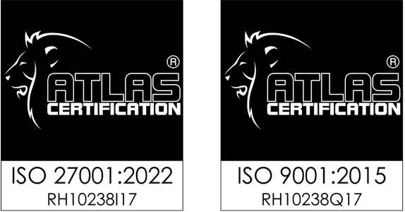 ISO 27001 & 9001 badges